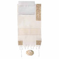 Yair Emanuel Embroidered Cotton Tallit –The Matriarches in gold THE-7
