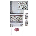 Yair emanuel Embroidered Raw Silk Tallit - The Matriarchs embroidered white TFA-9