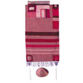 Yair emanuel Raw Silk Tallit with stripes – Maroon on maroon TRS-1
