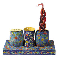 Oriental Wooden Shabbat and Havdalah Set