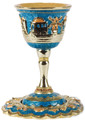 Jeweled Goblet Kiddush Cup Turquoise with Sapphire Crystals