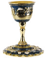 Jeweled Goblet kiddush cup blue with Sapphire crystals