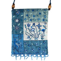 Blue Pomegrate Applique Embroidered Bag