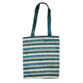 Blue Striped Applique Paches Bag