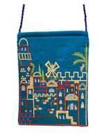 Turquoise Jerusalem Embroidered Bag