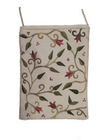 White Flowers Embroidered Bag