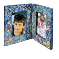 Peacock Double Wooden Painted Picture Frame