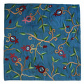 Blue Branches and Pomegranates Embroidered Pillow Cover