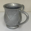 Acrylic Wash Cup - Squares with Diamonds, Silver