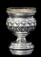 Silver Dipped Salt Holder - Droplet motif on rounded base