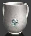 Acrylic Washing Cup Brushed Silver & Diamond