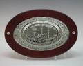 Oval Silver and Wood Challah Board