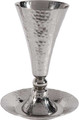 Aluminum Kiddush Cup on foot Silver ball