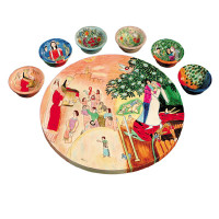 Yair Emanuel wood seder plate - keara with bowls