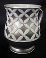 Acrylic Wash Cup, Diamonds in Circles Design - Silver