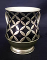 Acrylic Wash Cup, Diamonds in Circles Design - Gold