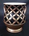 Acrylic Wash Cup, Diamonds in Circles Design - Brown
