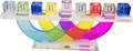 Multicolor Crystal Candle Menorah on Circles Stand