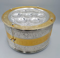 Gold & Silver Plated 3 Level Seder Plate with Doors