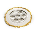 Silver Plated w/ Gold accents Seder Plate - 13"
