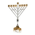 Two Tone Silver/Gold plated Menorah - 19"