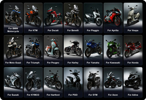 Coverage for 21 motorcycle brands