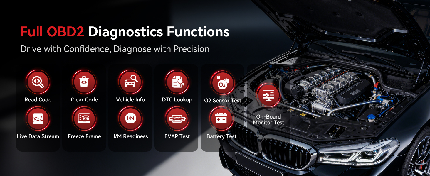 Full OBD2 diagnostic functions