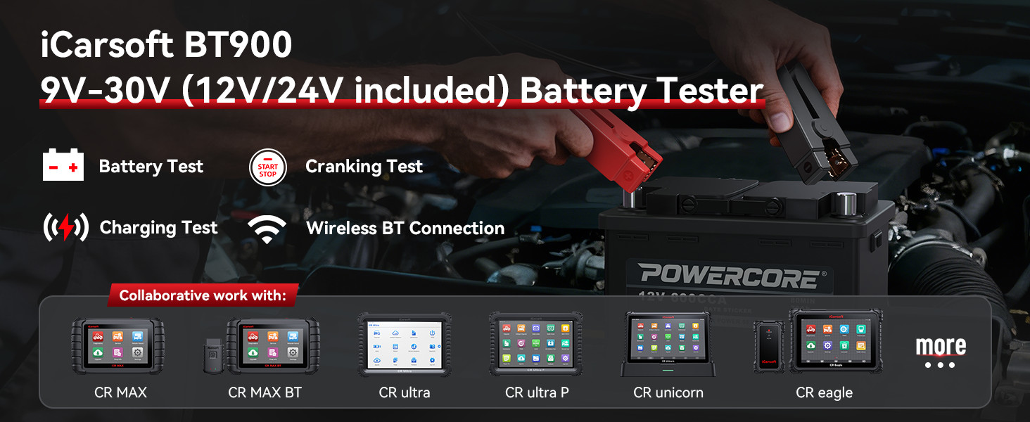iCarsoft BT900 wireless battery tester for compatible iCarsoft scanners