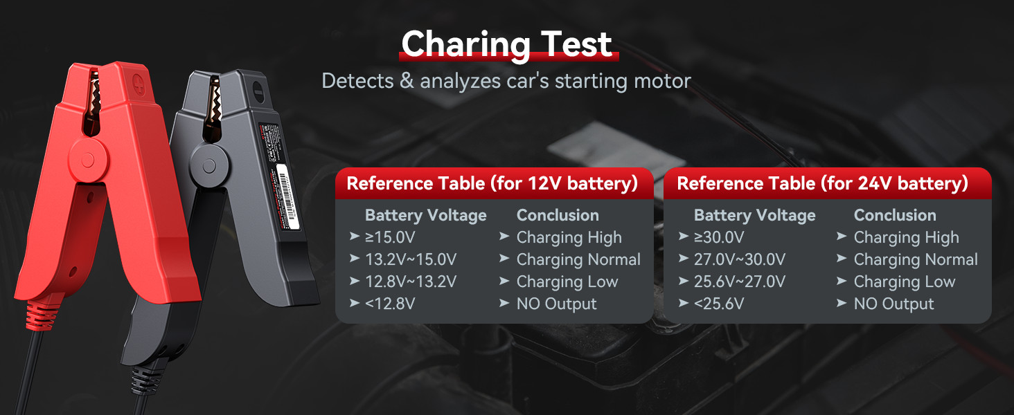 iCarsoft BT900 charging system and alternator analysis