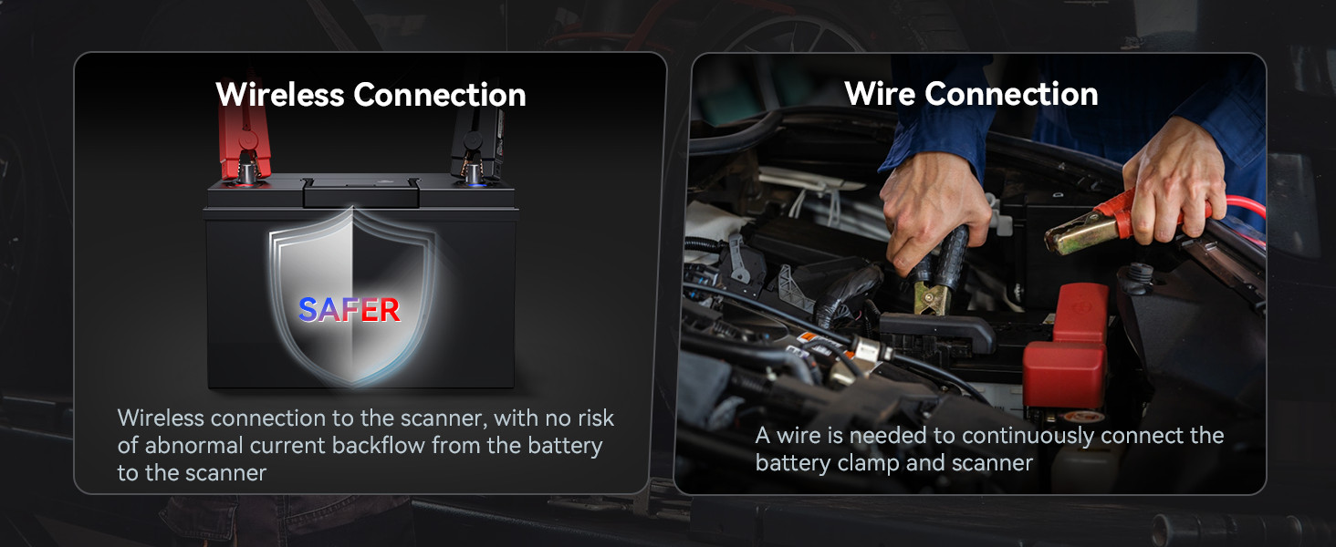 iCarsoft BT900 wireless Bluetooth battery tester connection
