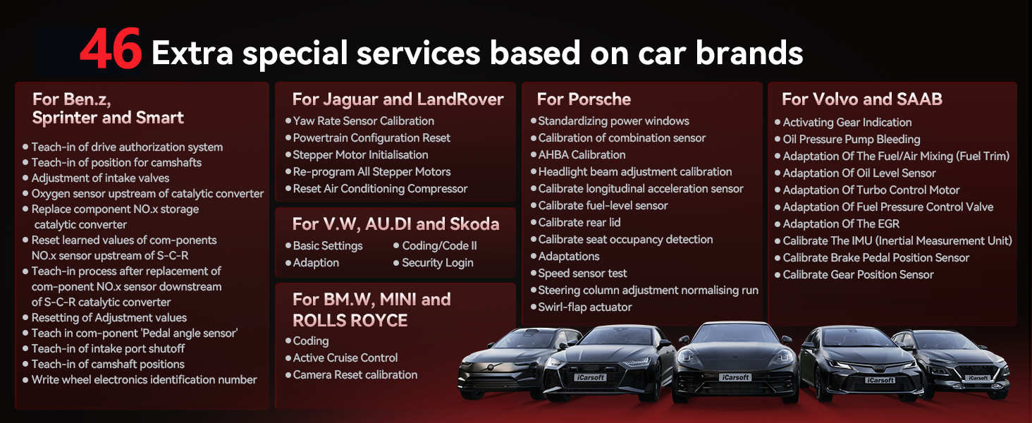 iCarsoft CR MAX 2026 extra special services based on car brands banner