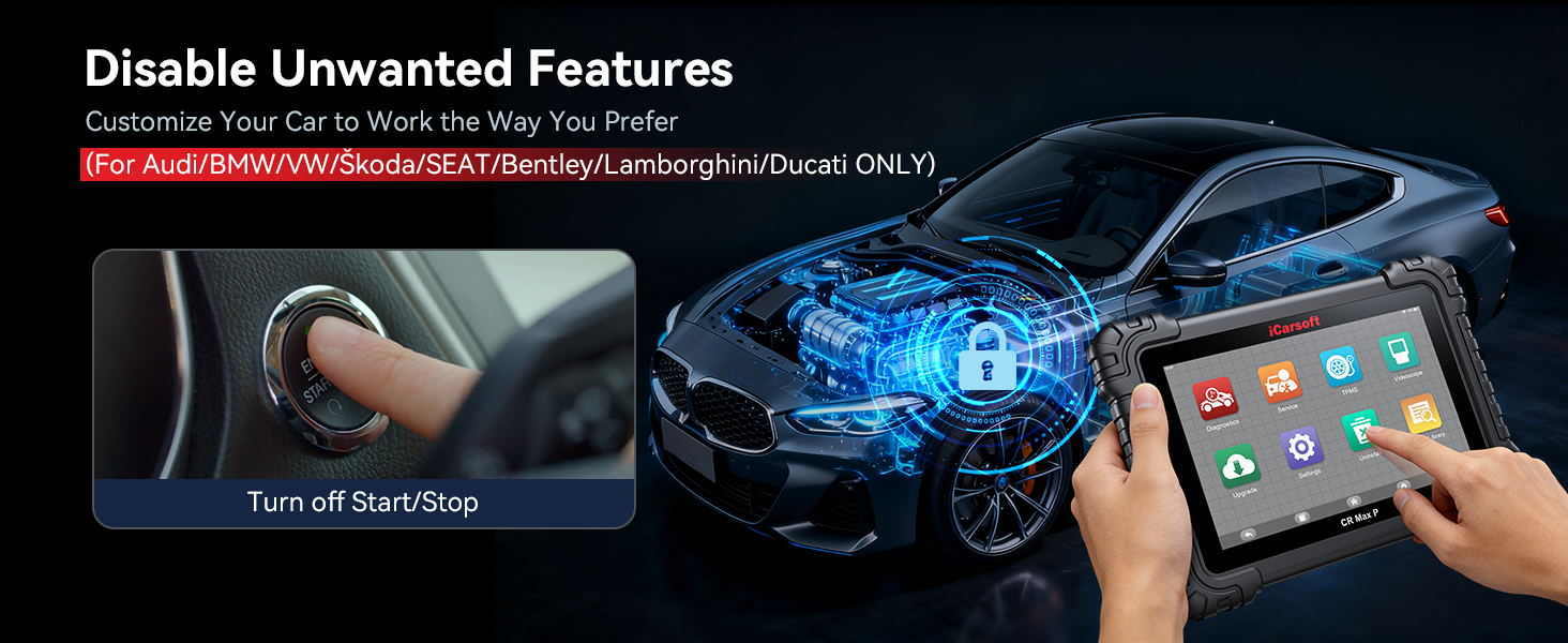 Disable unwanted features - iCarsoft CR MAX P