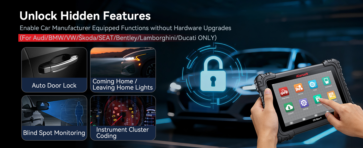 Unlock hidden features - iCarsoft CR MAX P