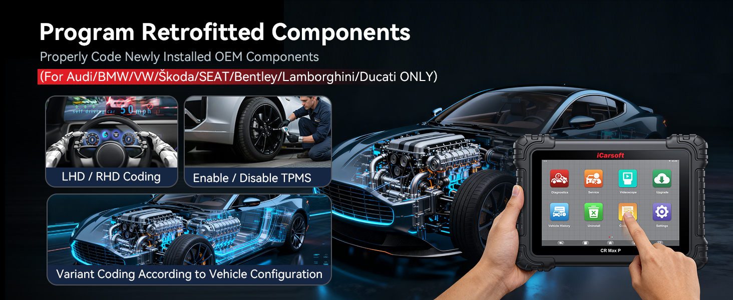 Program retro-fitted components - iCarsoft CR MAX P