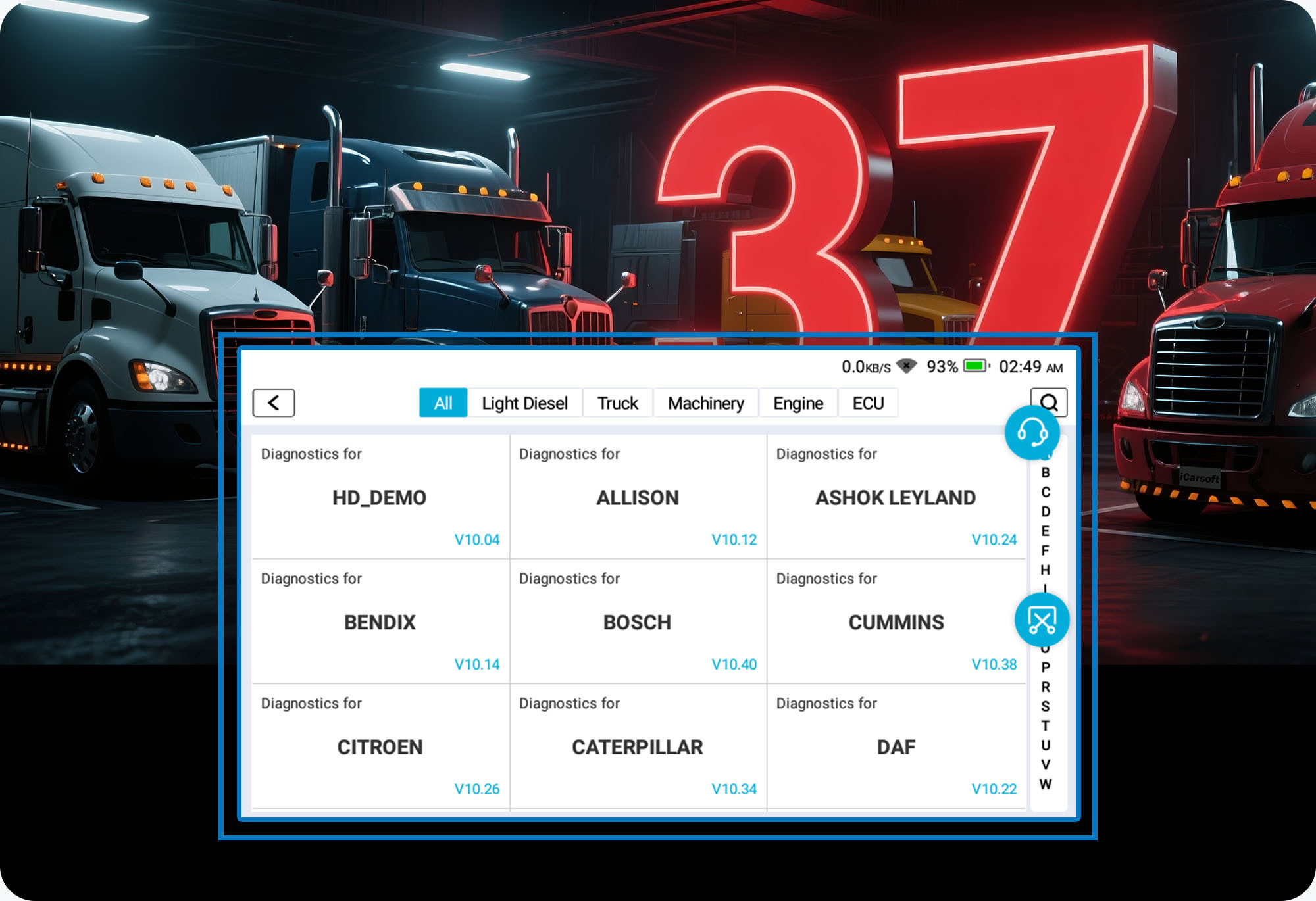 Pre-installed coverage for 37 brands on HD V4.0
