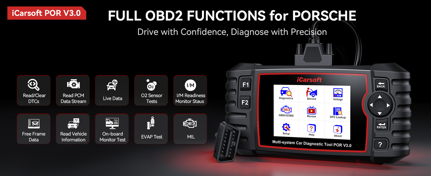 iCarsoft POR V3.0 bi-directional control functions