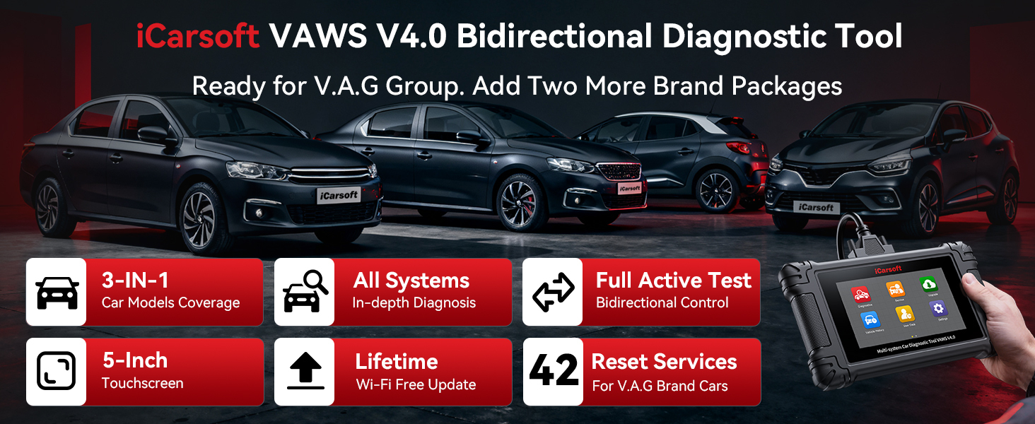 iCarsoft VAWS V4.0 diagnostic tool for VW Audi Skoda SEAT VAG vehicles