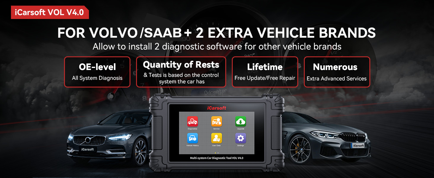 iCarsoft VOL V4.0 for Volvo and Saab - add 2 extra vehicle brands
