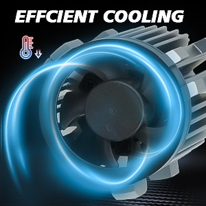 High-efficiency cooling fan and heat path