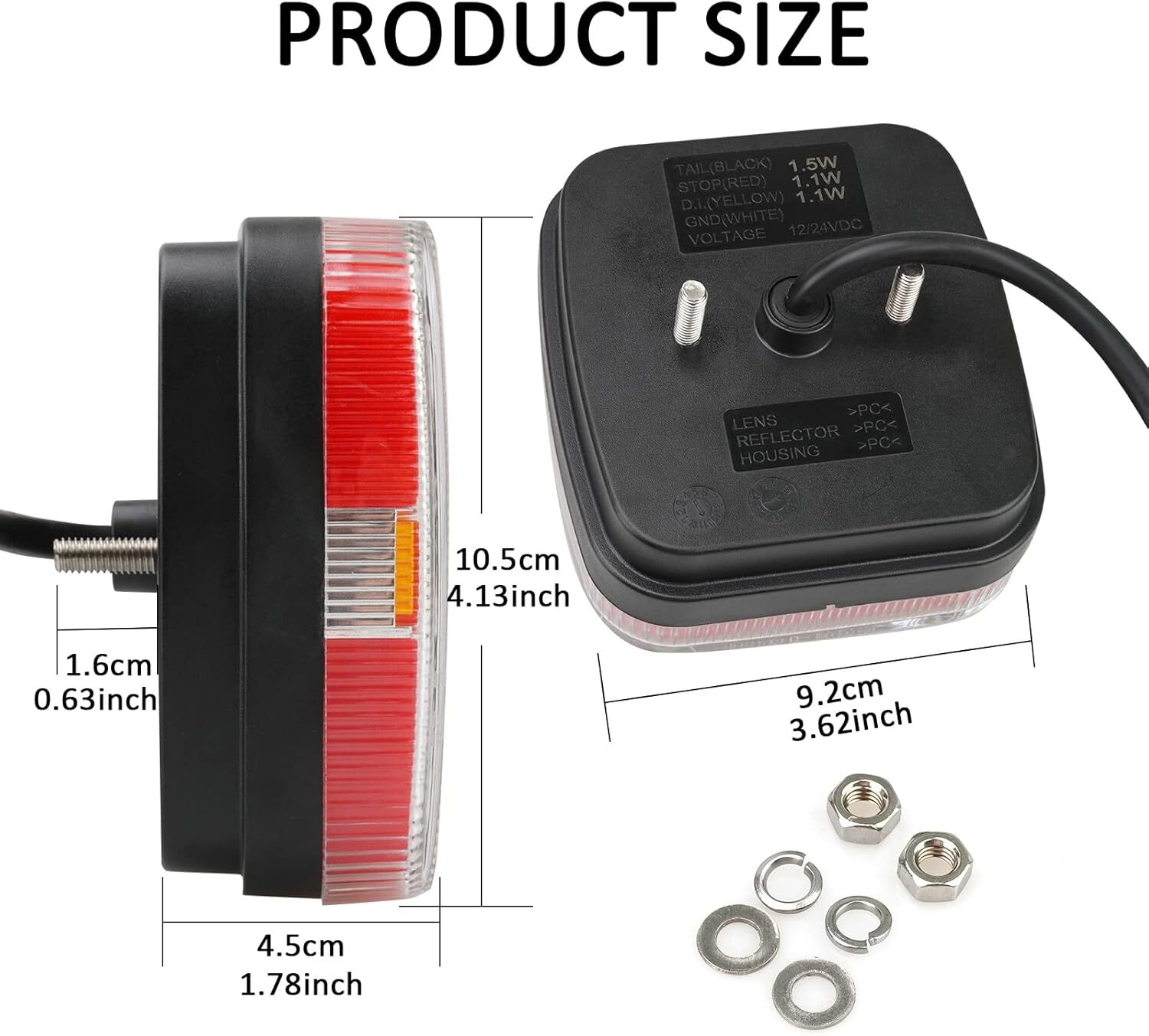 Universal LED Trailer Tail Light - side angle