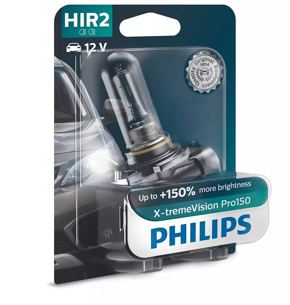 Philips XtremeVision Pro 150 HIR2 9012 55w 12 V Car Headlight Bulb