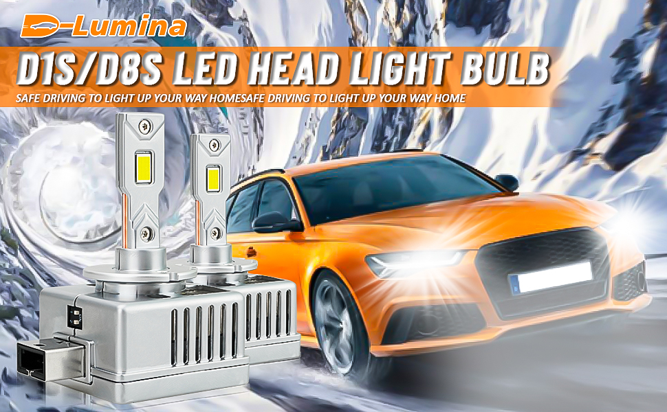 D-Lumina D1S D2S D3S D4S D5S D8S LED Headlight Bulbs 90W 18000LM 6500K  Bright Xenon White, Xenon HID Lights Conversion Kit, 2-Pack