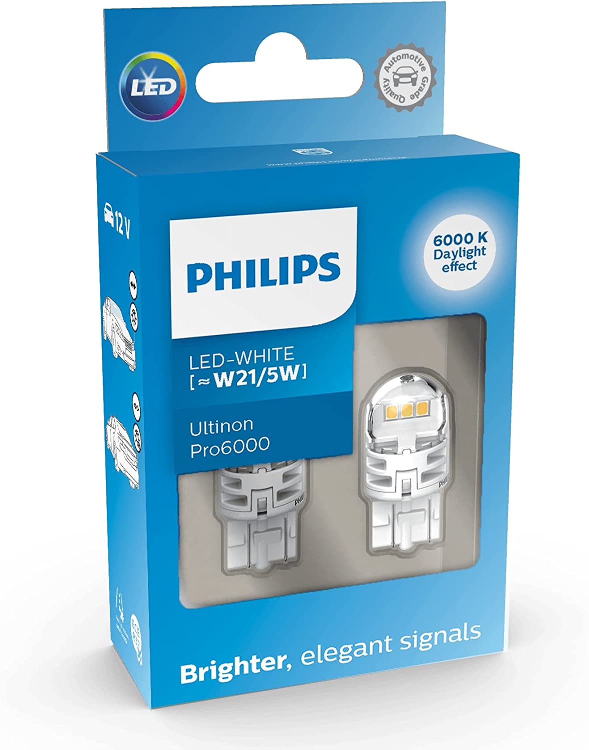 Philips Ultinon Pro6000 LED W21/5W White 12V 580 bulbs 6000 K