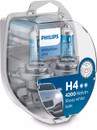 Philips H4 60/55w WhiteVision Ultra Car Headlight Bulbs + W5W Sidelight Bulbs (12342WHVSM)