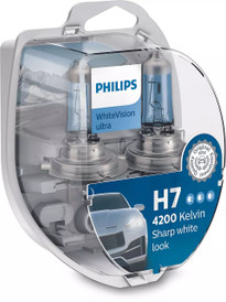 Philips H7 55w White Vision Ultra Car Headlight Bulbs + W5W Sidelight Bulbs (Twin Pack)