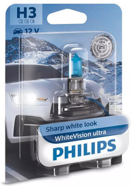 Philips H3 55W WhiteVision Ultra 12 V Car Headlight / Foglight Bulb