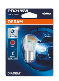 1 x Osram 380R PR21/5W Diadem Red Bulb (Blister Pack) 
