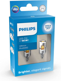 Philips Ultinon Pro6000 LED 501 T10 car sidelight bulbs (W5W), 6.000K cool white