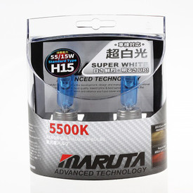 MARUTA H15 12v 55/15w (5500K) Xenon gas Filled Headlight Bulbs (E4)