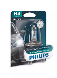 Philips H4 60/55w 12V X-tremeVision Pro150 Car Headlight Bulb